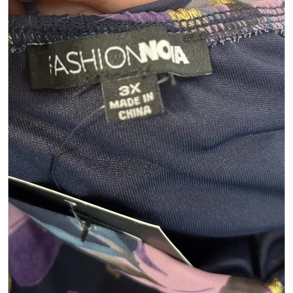 Fashion Nova Mini Dress XL Navy Ultimate Choice Metallic‎ Floral Ruched New Sexy